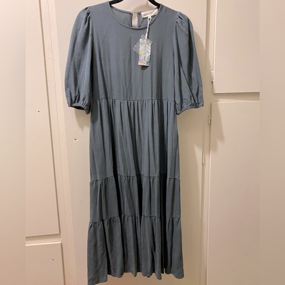 NWT- Brass & Roe  Linen Scoop Neck Dress with Pockets! - Picture 1 of 5